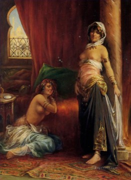 2人のハーレム美女エイドリアン・アンリ・タヌー・アラブ人 Oil Paintings